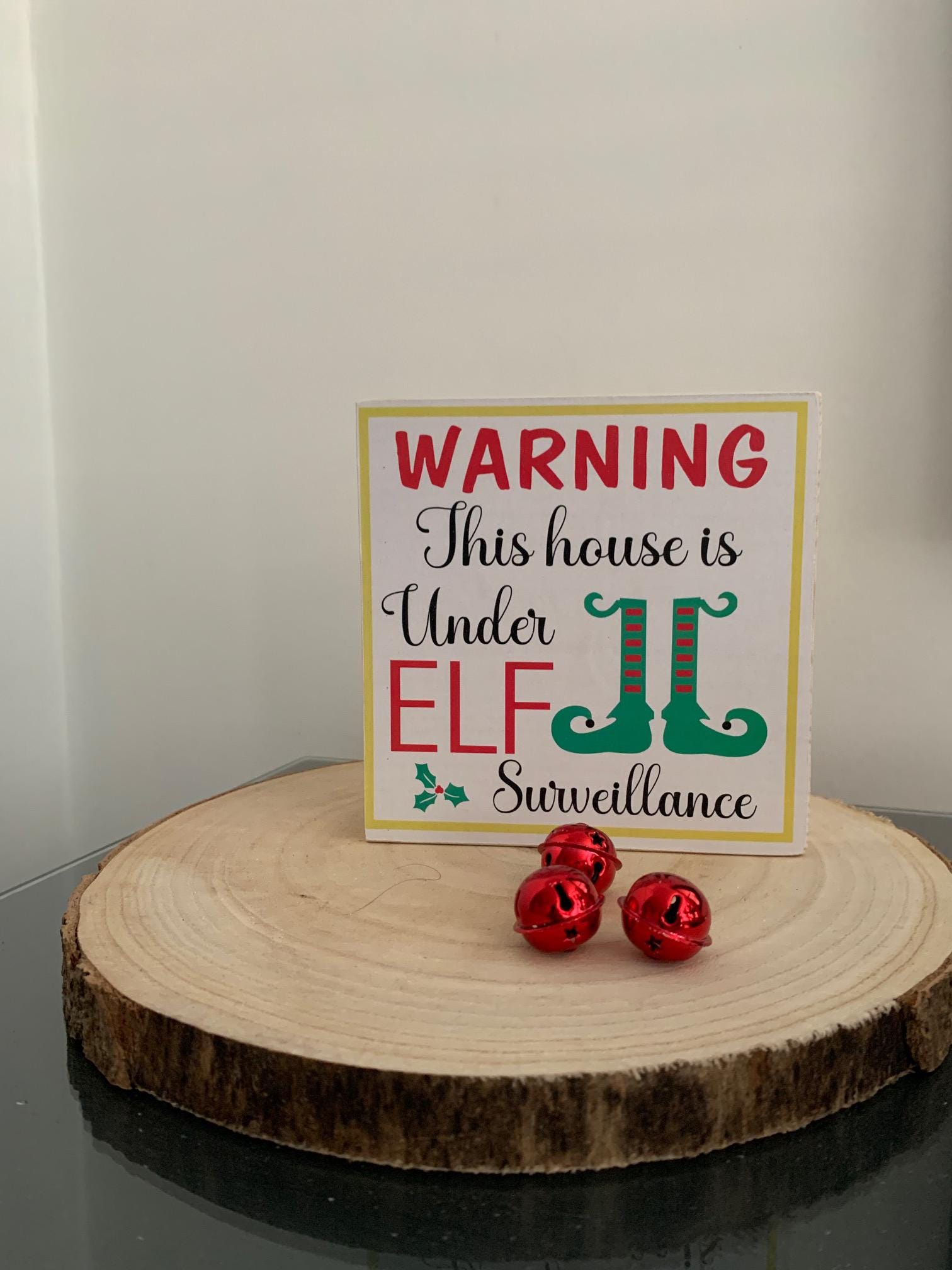 Elf Surveillance Wooden Christmas Sign: Xmas Shelf Sitter - Etsy Canada