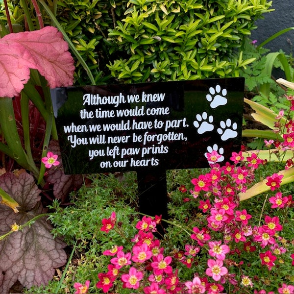 Pet Memorial Plaque | Remembrance Marker | Acrylic Memorial Plaque | Black Memorial Plaque | Animal/Pet Remembrance Sign Pet Memorial Garden