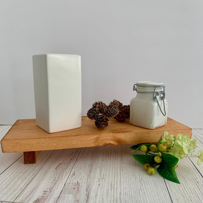 Rustic Wooden Shelf, Countertop Stand, Bathroom Shelf, Display Pedestal