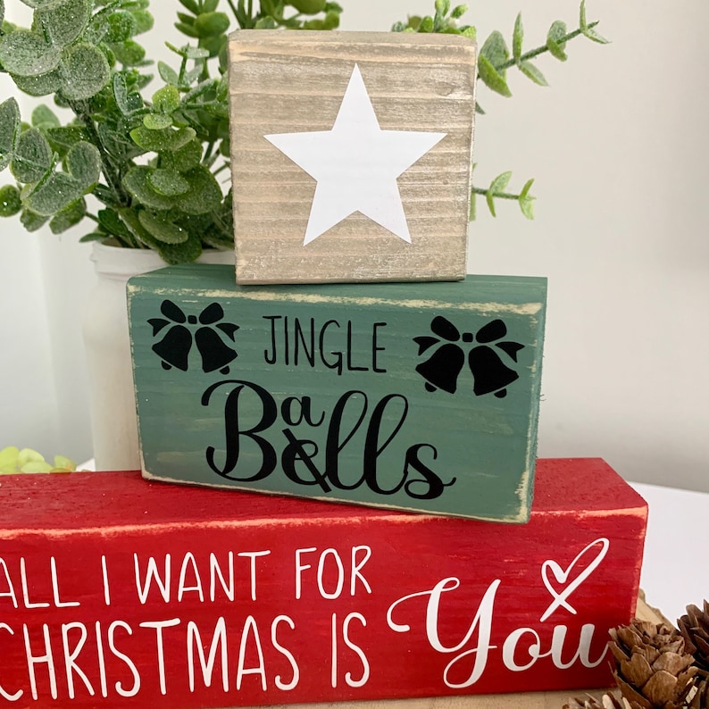 Christmas Wooden Sign, Christmas Decor, Christmas Signs, Stackable