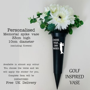 Vaso Memorial de Golfe Personalizado: Vaso de Flores para Túmulos