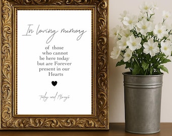 Wedding Memorial Sign: In Loving Memory Digital Download, A4/A5 JPEG Files
