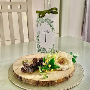 Elegant Eucalyptus Wedding Table Numbers 1-20 | Rustic Centerpiece Decorations for Reception Venue