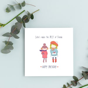 Tarjeta de hermana, Hermana hace lo mejor de las amigas, Hermana, Tarjeta de hermana feliz cumpleaños, Tarjeta de feliz cumpleaños, Tarjeta hecha a mano. Tarjeta de felicitación
