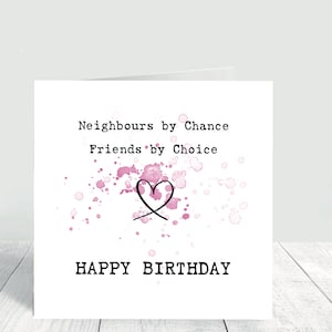 Geburtstagskarte für zufällige Nachbarn, ausgesuchte Freunde, alles Gute zum Geburtstag. Geburtstagskarte Nachbarn, handgemachte Karte Freunde Geburtstagsfeier Karte