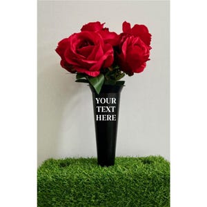 Vaso Memorial Personalizado para Túmulo: Vaso de Flores Preto - Presente de Lembrança