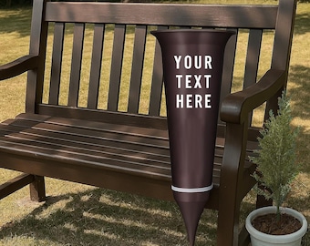 Memorial Bench Flower Vase: Black Spike, Graveside Tribute