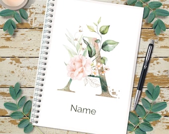 Personalised notebook | Notes/Sketches/Journal | Personalised Gift for Birthday/Christmas | Floral Notebook