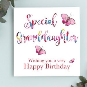 Carte de joyeux anniversaire petite-fille Carte de voeux d'anniversaire de petite-fille pour petite-fille Carte d'anniversaire faite main pour petite-fille