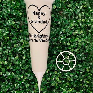 Vaso Memorial Personalizado: Lembrança da Babá e do Vovô, Vaso de Flores para Túmulos