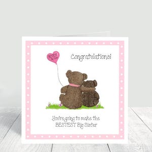 Nuevo bebé, felicitaciones, serás la mejor hermana mayor, tarjeta de hermano, Peter Rabbit, tarjeta de nuevo hermano, tarjeta de hermano recién nacido.