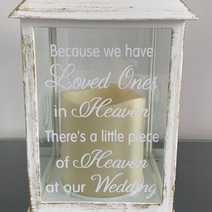 Because we have Loved Ones in Heaven, Wedding Lantern, Wedding Venue Decoration, Memorial Lantern, White & Gold Wedding Memorial Lantern image 8