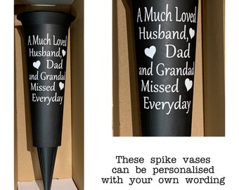 Personalised Memorial Vase | Grave/Crem Vase/Flower Pot | Remembrance Vase