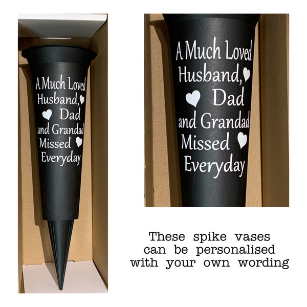 Personalised Memorial Vase | Grave/Crem Vase/Flower Pot | Remembrance Vase