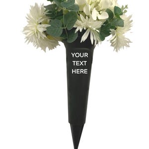 Vaso Memorial Personalizado – Black Grave Spike, Decoração de Túmulo para Lembranças de Entes Queridos