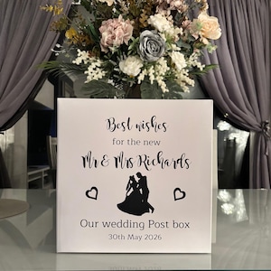 Scatola postale per biglietti di auguri di nozze, scatola postale bianca per biglietti di auguri di nozze, decorazioni per la location del matrimonio, scatola postale personalizzata per biglietti di nozze.