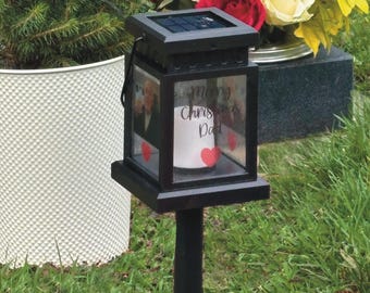 Christmas Memorial and Grief support gift, Personalized Memorial Lantern: Solar Powered Remembrance Garden Decor