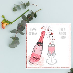 Carte d'ami, ami spécial, carte de joyeux anniversaire, carte de voeux pour un ami spécial, carte faite main, joyeux anniversaire, carte d'ami, carte de vin