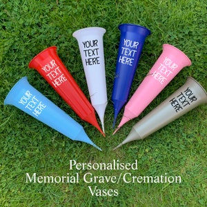 Personalised Memorial Flower Vase with Spike for Graveside Remembrance Cremation Flower Holder