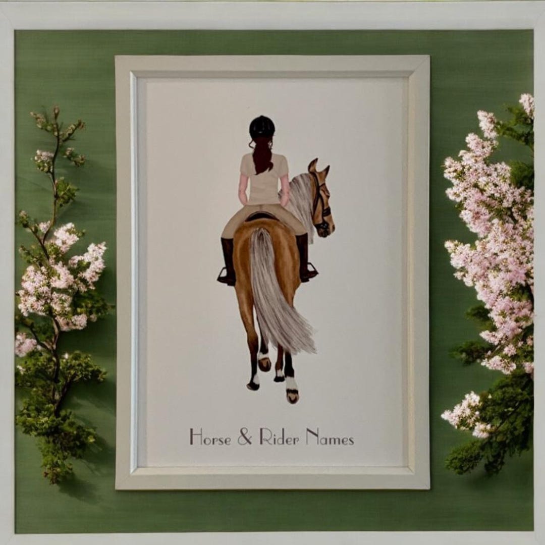 Personalized Horse and Rider Portrait: Custom Equestrian Wall Art Frame -  Etsy, image size:1080x1080