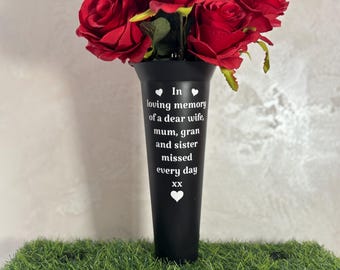 Personalized Memorial Grave Vase with Spike: Remembrance Flower Pot