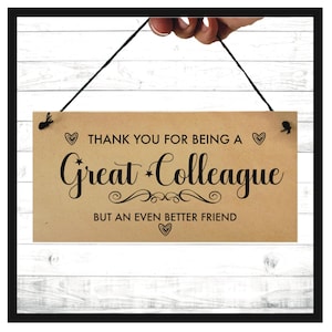 Handmade Hanging Sign, Best Friend Plaque Keepsake Gift for Colleagues and Best Friend Birthday present