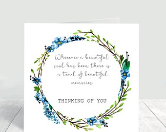 Elegant Minimalist Sympathy Card - Thinking of You - Blank Inside for Heartfelt Condolences