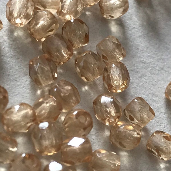 Fire Polished Beads - 3mm - Crystal Champagne Luster - Czech Glass - 50 Beads - 00030-1443