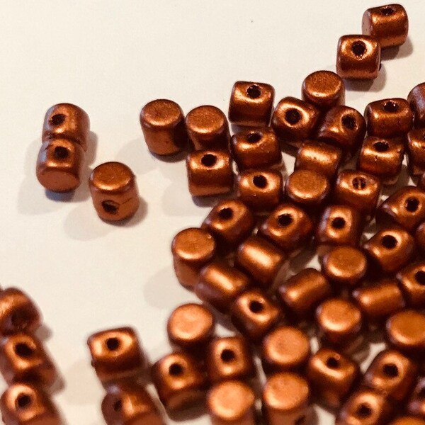 Minos Par Puca Beads - 2.5x3mm - Bronze Red Matte - Czech Glass - 5 Grams - Approximately 120 Beads - MNS253-00030-01750