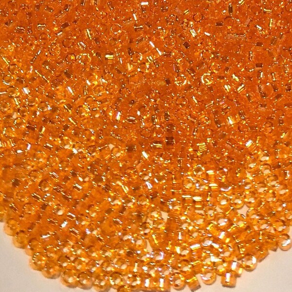 Miyuki Delica Beads - 11/o - Transparent Tangerine AB - Japanese Glass - 5 Grams - DB151