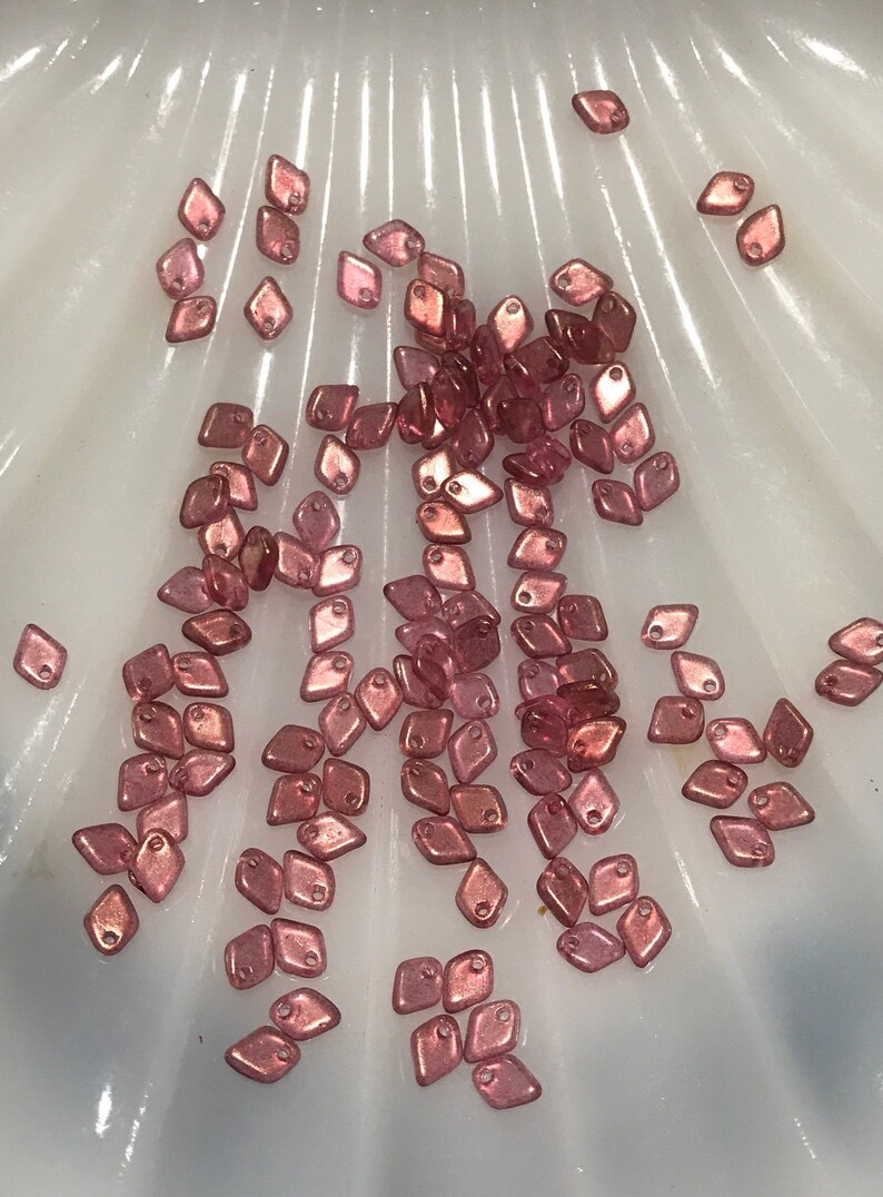 Dragon Scale Beads 1.5x5mm Crystal GT Persian Pink Czech Etsy