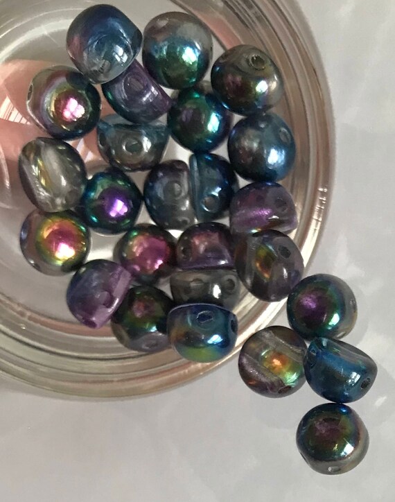 1 strand Teal. 50 beads Czech glass Tila beads.6mm 2 hole