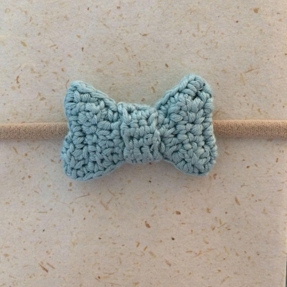 Crochet bows with a soft nylon headband