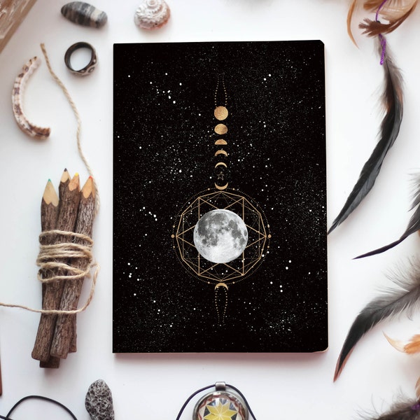 Moon Phase Journal, Moon Phase Notebook, Lunar Phase Journal, Moon Lover Journal, Moon Notebook, Mediation Notebook, Moon Phase Gift