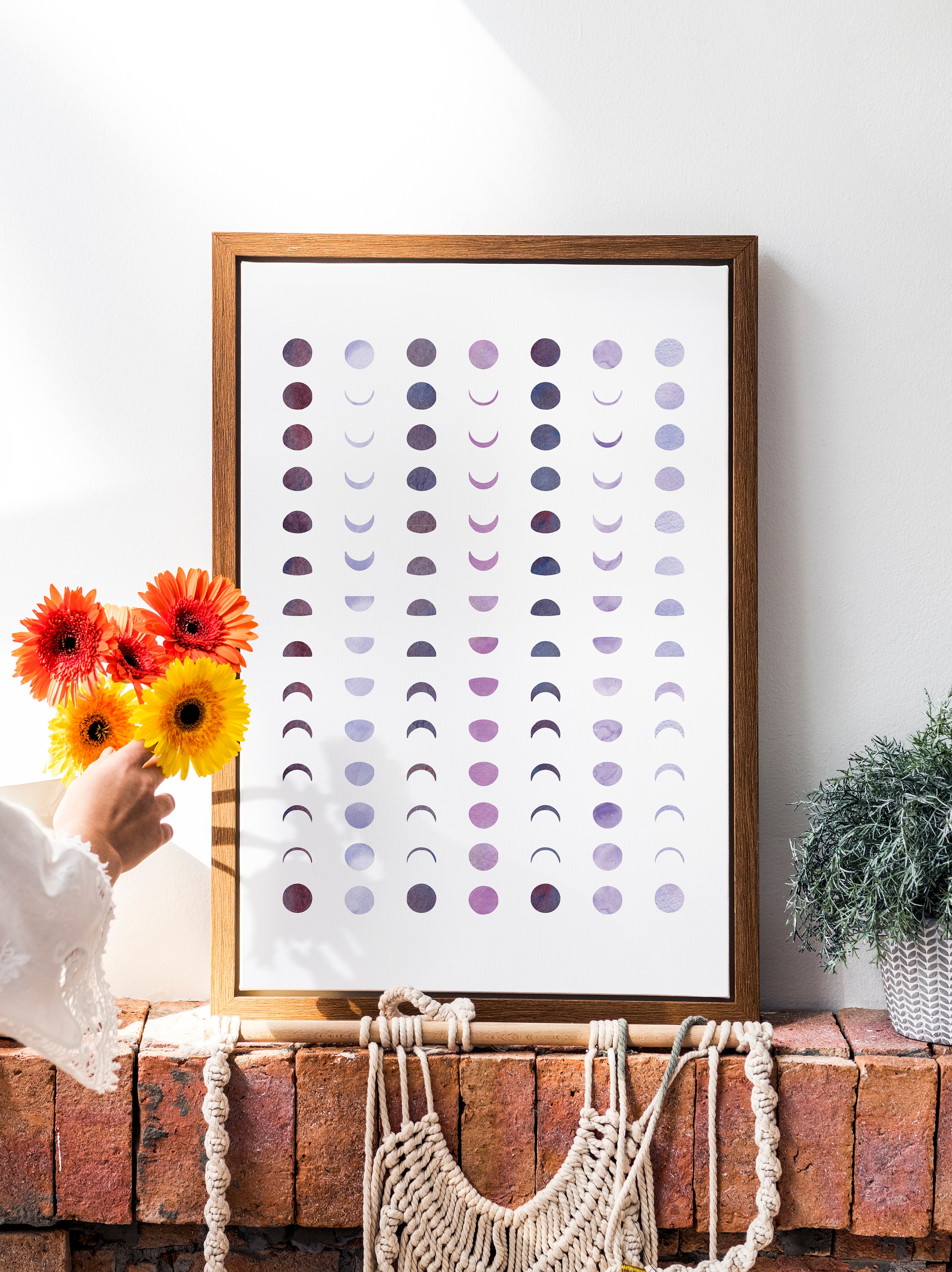 Limited Edition Print, Minimalist moon phase print, Nursery Moon Print, Wall Art, art prints, Moon phases home wall decor
