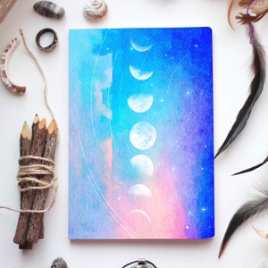 Moon Phase Journal, Moon Phase Notebook, Lunar Phase Journal, Moon Lover Journal, Moon Notebook, Mediation Notebook, Moon Phase Gift