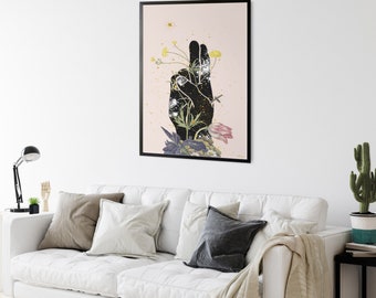Limited Edition Print, Limited Edition Print,Prana Mudra Art, Yoga Art Print, Mudra Art Print, Yoga Illustration, Yoga Wall Decor, Mudra Art