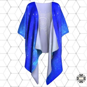Ganesh Kimono Blue Indigo Boho Cardigan, Beach Wear, Hippie Tops image 4