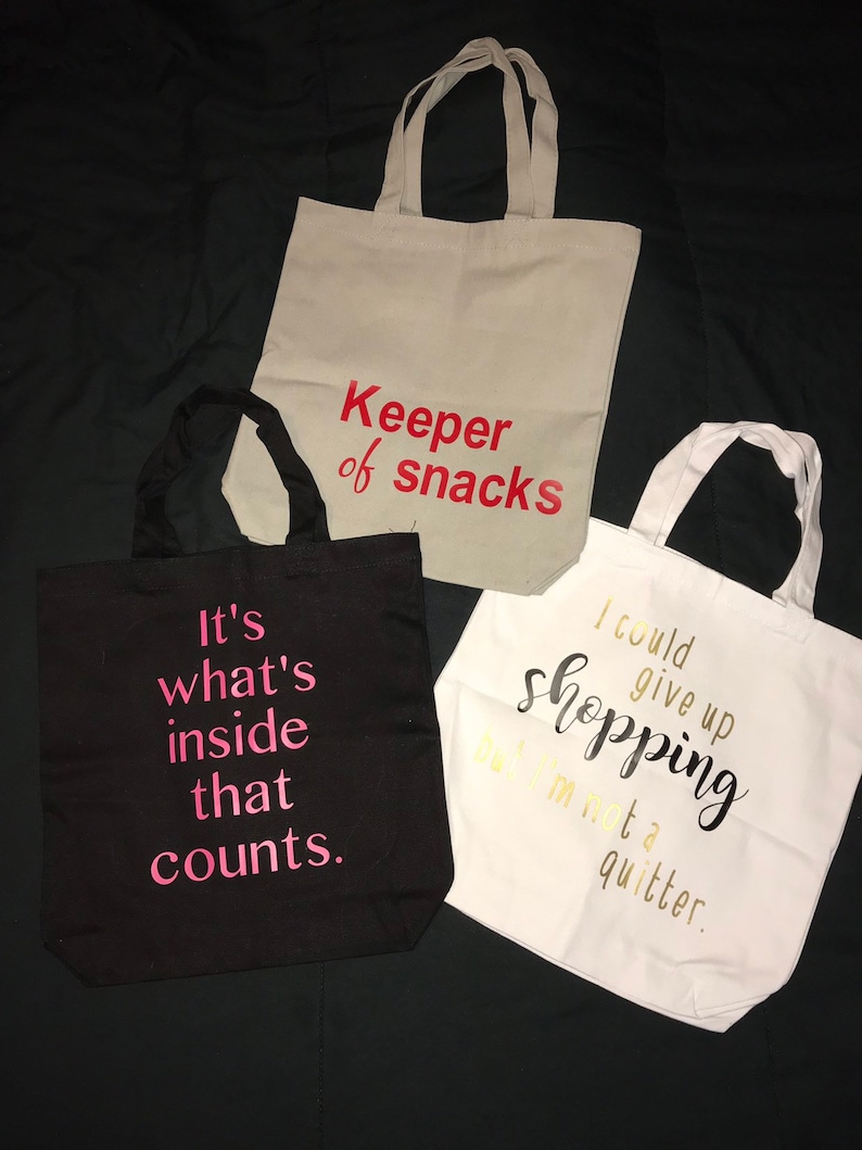 Tote bag mom keeper of snacks aldi nerd love to shop canvas reusable inspirational quote custom recycle bags
