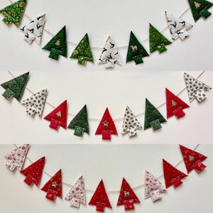 Handmade Quilted Christmas Tree Garland: Holiday Bunting