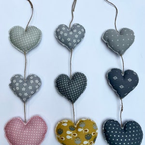 Handmade Hanging Heart Bunting / Heart Garland / hearts banner/ hanging wall hearts