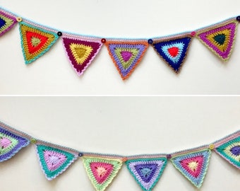Handmade Spring Bunting / crochet bunting / spring garland / rainbow bunting / jubilee bunting