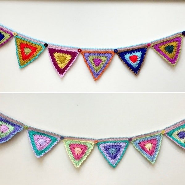 Handmade Spring Bunting / crochet bunting / spring garland / rainbow bunting / jubilee bunting