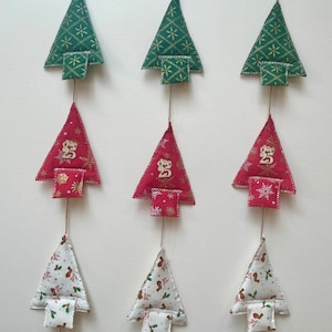 Guirnalda navideña acolchada hecha a mano para árbol de Navidad