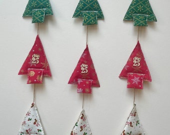 Handmade Quilted Christmas Tree Bunting – Holiday Garland