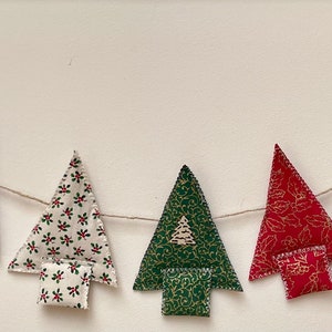 Christmas tree bunting Christmas tree garland Christmas bunting Christmas garland Christmas wall decoration 9 Red & Green Trees