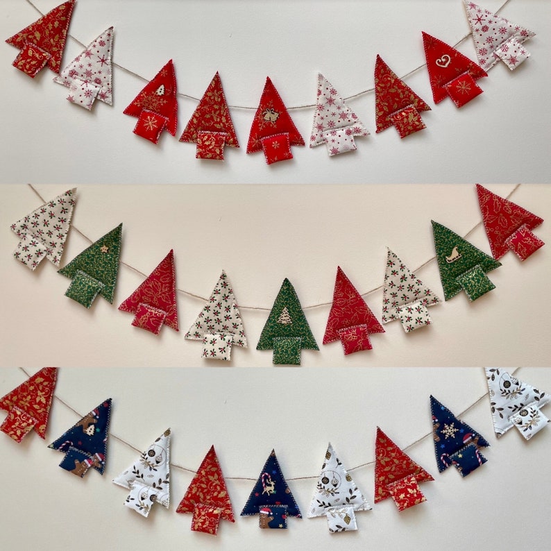 Christmas tree bunting Christmas tree garland Christmas bunting Christmas garland Christmas wall decoration image 1