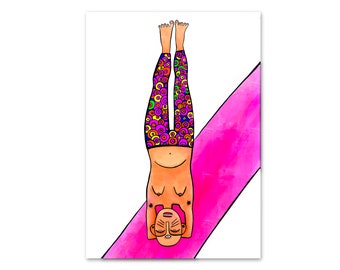 Yoga Art Print, Body Positive, Yoga gifts, Illustration by Slumsi Tutka