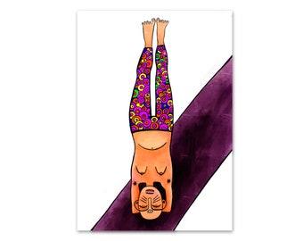 Yoga Art Print, Yoga Poses, Body Positive, Illustration by Slumsi Tutka