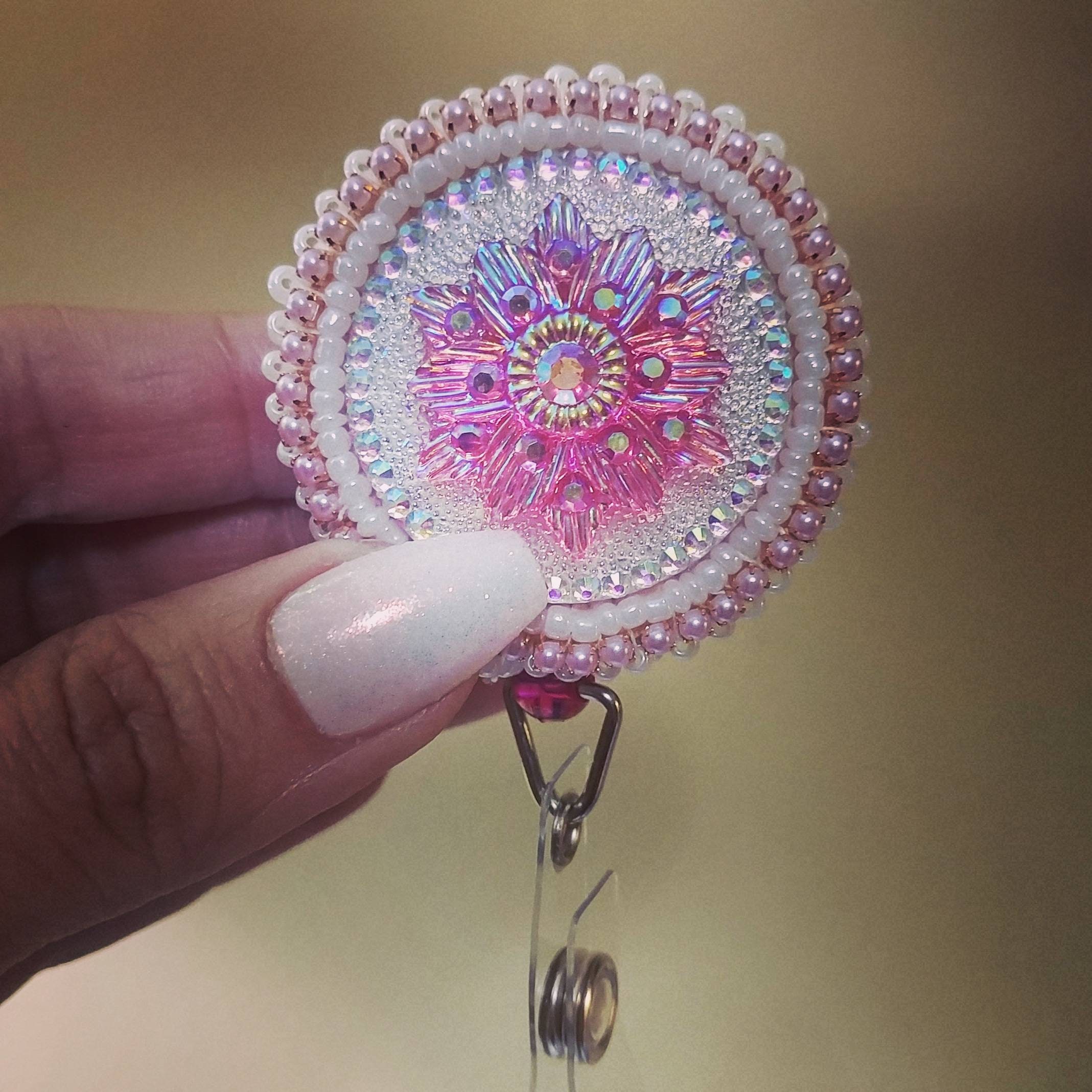 Beaded badge holder handmade by me Etsy